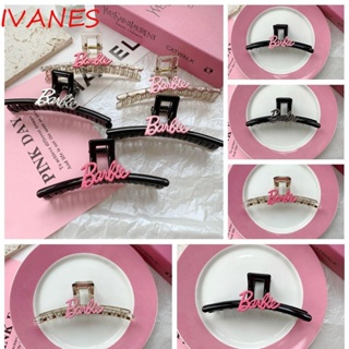 Ivanes กิ๊บติดผม ลายตัวอักษร บาร์บี้ น่ารัก สไตล์เกาหลี สตรีท สีชมพู