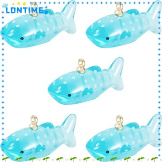 Lontime จี้พวงกุญแจเรซิ่นใส รูปปลาวาฬ ปลาโลมา สีฟ้า 20 ชิ้น 20 ชิ้น