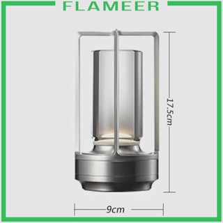 [Flameer] โคมไฟตั้งโต๊ะ LED RGB โลหะ หรี่แสงได้ 16 สี ขนาดพกพา พร้อมรีโมตคอนโทรล สําหรับตกแต่งห้องนั่งเล่น กลางแจ้ง