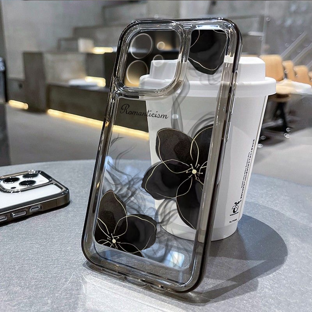 ดอกไม้กันกระแทกSpaceสำหรับIphone 11 13 12 14 15 Pro Max 7 8 Plus SE 2020 XR X XS Maxครอบคลุมโปร่งใสหนา