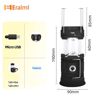 ไฟฉายฉุกเฉิน พลังงานแสงอาทิตย์ แบบพกพา ชาร์จ Usb อเนกประสงค์ สําหรับตั้งแคมป์กลางแจ้ง