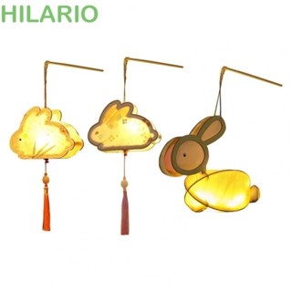 Hilario โคมไฟไม้ รูปกระต่ายน่ารัก พร้อมไฟ LED สไตล์โบราณ แฮนด์เมด DIY