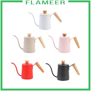 [Flameer] กาต้มน้ําชากาแฟ คอห่าน พร้อมฝาปิด 350 มล. สําหรับบ้าน ตั้งแคมป์ ออฟฟิศ กลางแจ้ง ในร่ม