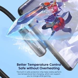 Toocki สายชาร์จเร็ว 100W Type C เป็น Type C 90 องศา 6A พร้อมไฟ สําหรับ Xiaomi Samsung