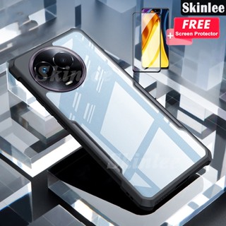 เคสใส ดีไซน์ใหม่ สําหรับ Realme 11 5G 11X + ฟิล์มกระจกนิรภัยกันรอยหน้าจอ HD 1 ชิ้น