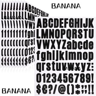 Banana1 สติกเกอร์ตัวอักษร PVC สีดํา 1 นิ้ว 10 แผ่น 810 ชิ้น