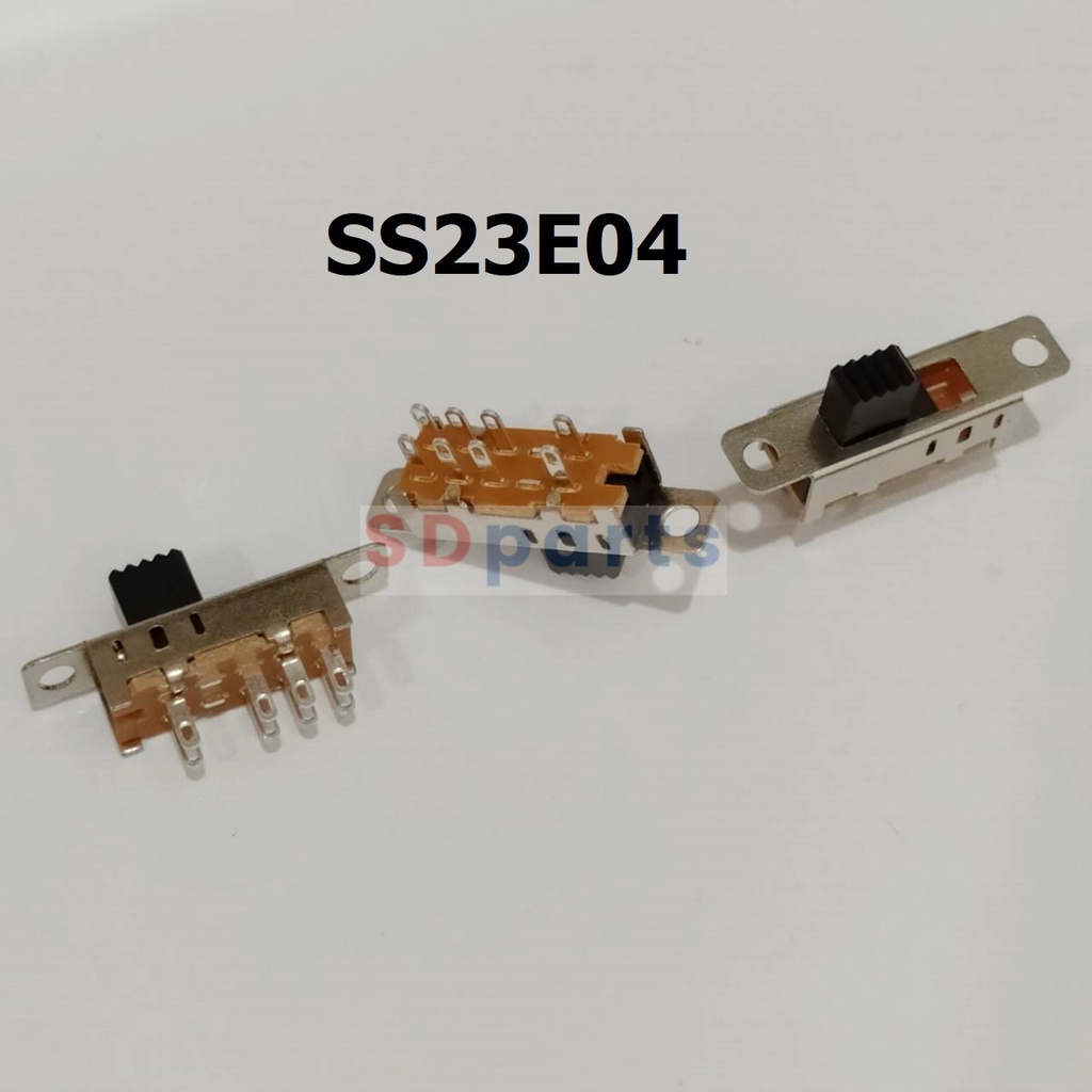 สวิทช์ เลื่อน Slide switch Toggle switch 8 ขา ขนาด 6x24mm #สวิทช์เลื่อน(8ขา,SS23E04) (1 ตัว)