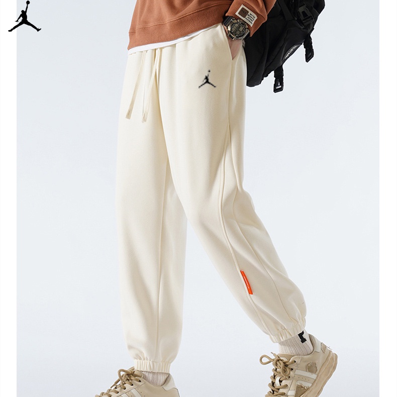 Nike ของแท้ 100% Jordan AJ กางเกงวอร์มแฟชั่น ปักลาย ใส่สบาย พลัสไซซ์ สําหรับผู้ชาย คู่รัก