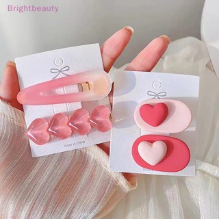 Brightbeauty กิ๊บติดผม รูปโบว์ ดอกไม้ หัวใจ น่ารัก สีชมพู เครื่องประดับ สําหรับเด็ก 2 3 ชิ้น