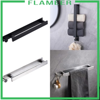 [Flameer] ราวแขวนผ้าขนหนู แบบติดผนัง พร้อมตะขอสเตนเลส สําหรับห้องครัว ห้องน้ํา ห้องซักรีด