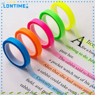 Lontime สติกเกอร์ไฮไลท์ PET แบบใส เรืองแสง 5 ม้วน