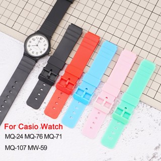 สายนาฬิกาข้อมือ ยางเรซิน 16 มม. หลากสี แบบเปลี่ยน สําหรับ Casio Watch MW-59 MQ-24 MQ-27 MQ-76 MQ-71 MQ-107