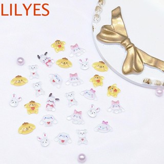 Lilyescub อุปกรณ์ตกแต่งเล็บ คริสตัล AB ลายกระต่าย Hello Kitty Bear น่ารัก สําหรับตกแต่งเล็บ DIY 20 ชิ้น