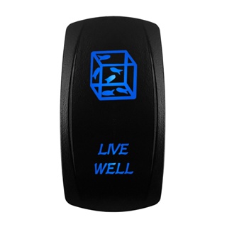 Live WELL สวิตช์โยก เปิด ปิด 5 Pin 12V 20A SPST สีฟ้า อุปกรณ์เสริม สําหรับรถยนต์ เรือ Carling Arb Narva 4x4