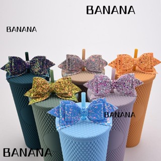 Banana1 แก้วน้ําพลาสติก พร้อมหลอดดูด ลายทุเรียน แบบพกพา ปรับได้ DIY หลากสี สําหรับตกแต่งงานปาร์ตี้