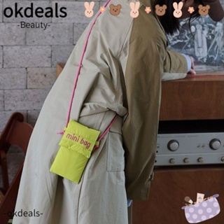 Okdeals กระเป๋าสะพายไหล่ ใส่โทรศัพท์ ขนาดเล็ก ใส่บัตรได้ เรียบง่าย สําหรับสตรี