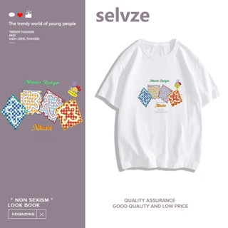 Selvze (พร้อมส่งจากกรุงเทพ มาใน 3 วัน) แฟชั่นที่สวยงามดอกไม้เล็ก ๆ พิมพ์เสื้อยืดแขนสั้น T0527