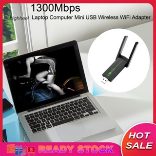 [พร้อมส่ง] อะแดปเตอร์การ์ดเครือข่าย WiFi ไร้สาย USB 1300Mbps Dual Band Plug-and-paly สําหรับแล็ปท็อป คอมพิวเตอร์