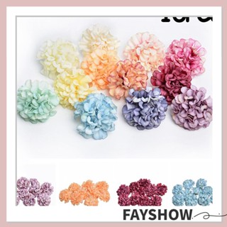 Fay พวงหรีดไฮเดรนเยีย ผ้าไหม แฮนด์เมด DIY สําหรับตกแต่งงานแต่งงาน 10 ชิ้น ต่อแพ็ค