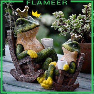 [Flameer] รูปปั้นเรซิ่น รูปกบน่ารัก สําหรับตกแต่งสวน สนามหญ้า