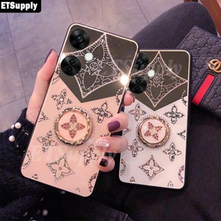 เคสโทรศัพท์มือถือแบบกระจก ลายใบโคลเวอร์สี่แฉก พร้อมสายคล้อง หรูหรา สําหรับ Oneplus Nord CE 2 3 Lite Nord CE3 CE2 Lite