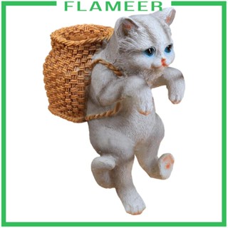 [Flameer] ฟิกเกอร์เรซิ่น รูปปั้นแมว สําหรับแขวนตกแต่งสวนตู้ปลา