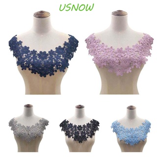 Usnow ผ้าลูกไม้ ปักลาย หลากสี สําหรับเย็บปักถักร้อย คอปกเสื้อ