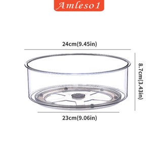 [Amleso1] ชั้นวางเครื่องสําอาง หมุนได้ 360 องศา กันลื่น สําหรับตู้เย็น ห้องนอน