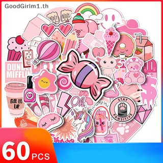 Goodgirlm1 สติกเกอร์ PVC ลายการ์ตูนกราฟฟิตี้ สีชมพู กันน้ํา สําหรับติดตกแต่งแล็ปท็อป กระเป๋าเดินทาง โทรศัพท์ Diy 50 ชิ้น