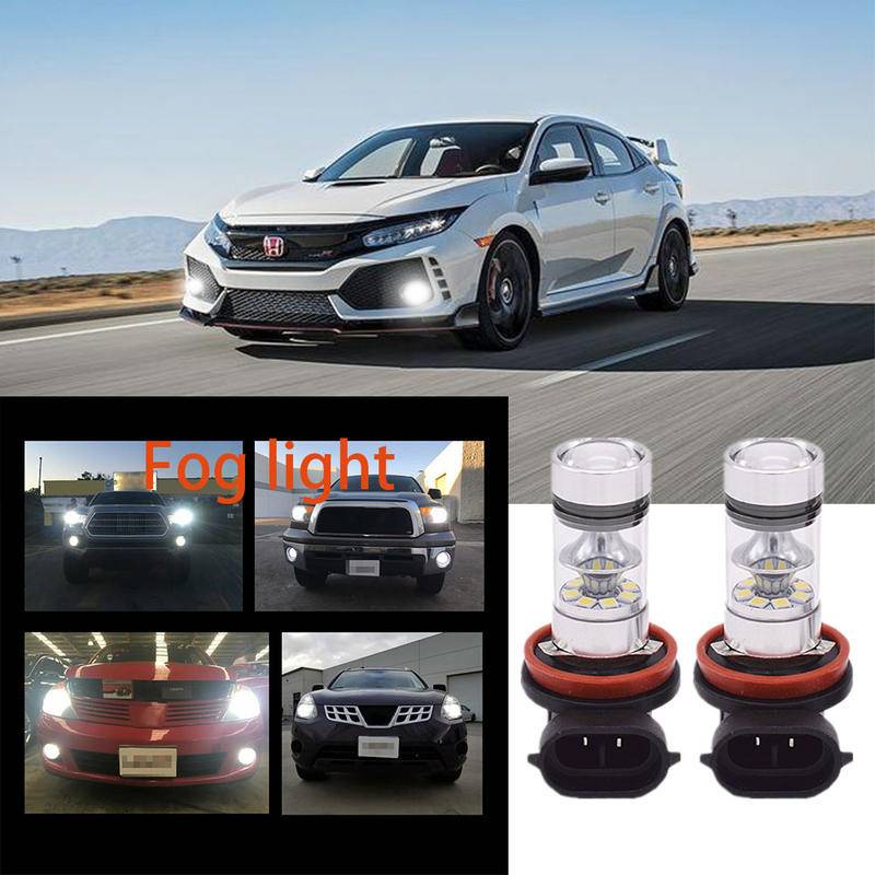 สําหรับ Honda Civic (FD) 2005-2011- 2 ชิ้น LED H11 Fog LAI ชุดแปลงหลอดไฟ 6000K สีขาว