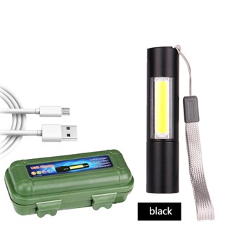 ไฟฉาย LED COB+XPE 3 โหมด ขนาดเล็ก ชาร์จ USB กันน้ํา แบบพกพา สําหรับตั้งแคมป์ ขี่จักรยานกลางคืน