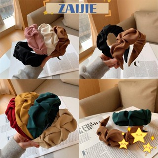 Zaijie24 ที่คาดผมแฟชั่น เครื่องประดับผม สีพื้น สําหรับล้างหน้า