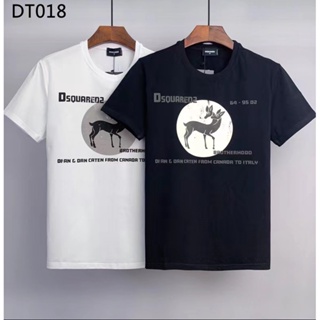 Dsquared2 ใหม่ เสื้อยืดลําลอง ผ้าฝ้าย แขนสั้น ทรงสลิม แฟชั่นฤดูร้อน สําหรับผู้ชาย D2