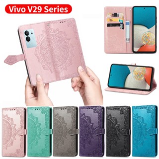 เคสโทรศัพท์หนัง ฝาพับแม่เหล็ก ลายนูน พร้อมช่องใส่บัตร สําหรับ Vivo V29 Pro 5G V29Lite V29E 2023 VivoV29 Pro V 29