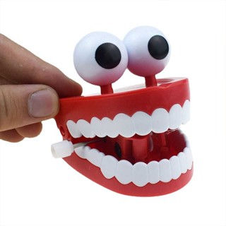 Childrens Creative Jumping Ghost Teeth Small Toy Dentures Winding Clockwork Boys and Girls Funny Toys Childrens