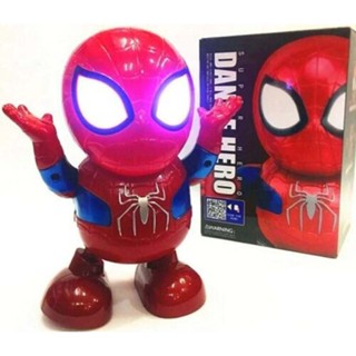 Spiderman Action Figure Dance Super Hero Robot Toy Dancing Music Lights Kids