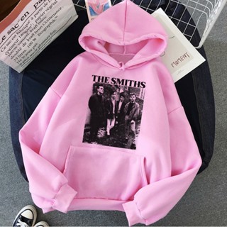 ชุดวอร์ม เสื้อฮู้ดดี้ ผ้าฟลีซ แบบสวมหัว ลายอนิเมะ the Smiths สไตล์โกธิค ฮาราจูกุ สําหรับผู้หญิง