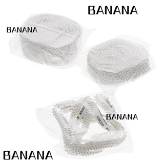 Banana1 ริบบิ้นลูกปัดไข่มุก มีกาวในตัว 30 มม. 10 มม. สีขาว 20 มม. 3 ม้วน