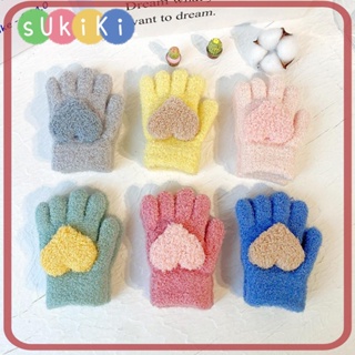 Sukiki ถุงมือให้ความอบอุ่น สีพื้น สําหรับเด็ก 1-3 ปี