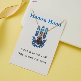 Lyndon สร้อยคอโซ่ จี้รูปตาชั่วร้าย Hamsa สีทอง สีเงิน