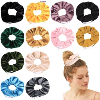 Lyndon Scrunchies ยางรัดผม กํามะหยี่ มีซิป สําหรับผู้หญิง