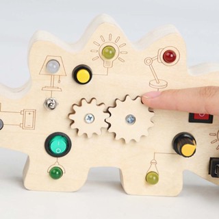 Montessori Busy Board w/LED Light Switch Busy Board Wooden Sensory Toys Gifts