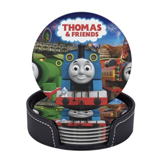 Thomas and Friends ที่รองแก้วหนัง พร้อมที่จับ ป้องกันรอยขีดข่วน และความเสียหาย สําหรับเฟอร์นิเจอร์ 6 ชิ้น