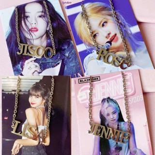 Lyndon สร้อยคอโซ่ สเตนเลส ลายตัวอักษร LISA JISOO JENNIE ROSE สไตล์ฮิปฮอป สําหรับผู้หญิง