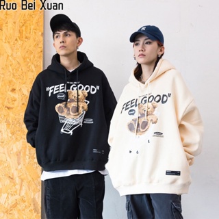 Ruo Bei Xuan ใหม่ของผู้หญิงสไตล์อเมริกันย้อนยุคหมีคู่ทุกการแข่งขันหลวมขนแกะคลุมด้วยผ้าเสื้อกันหนาวแจ็คเก็ตสไตล์เกาหลี