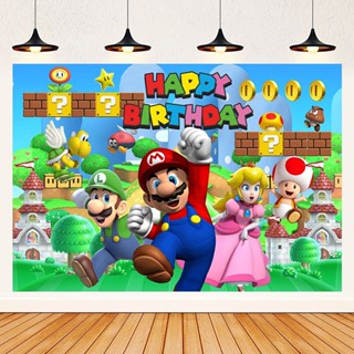 ภาพพื้นหลังไวนิล Super Mario Bros Theme Princess Peach ขนาด 125x80 ซม. สําหรับตกแต่งปาร์ตี้วันเกิดเด็ก