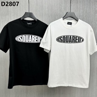 Dsquared2 เสื้อยืดแขนสั้น ผ้าฝ้าย พิมพ์ลายตัวอักษร ทรงหลวม แฟชั่นฤดูร้อน สําหรับผู้ชาย D2