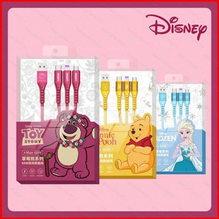 Ere1 Lotso 3 in 1 สายชาร์จ USB ลายการ์ตูนเอเลี่ยน หมีสตรอเบอร์รี่ 3A ชาร์จเร็ว สําหรับ iPhone HUAWEI 1.2 เมตร