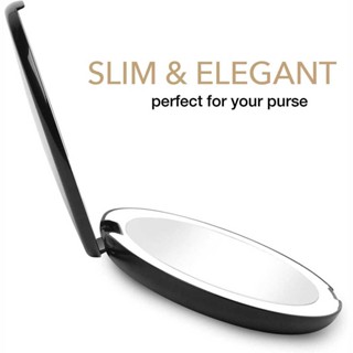 10x Magnification Led Makeup Mirror Portable Stepless dimming Round Handheld magnifying glass with light Folding 2-Sided