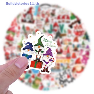 Buildvictories11 สติกเกอร์ ลายซานตาคลอส สโนว์แมน กวาง คริสต์มาส สําหรับตกแต่งกระเป๋าเดินทาง สเก็ตบอร์ด DIY 60 ชิ้น